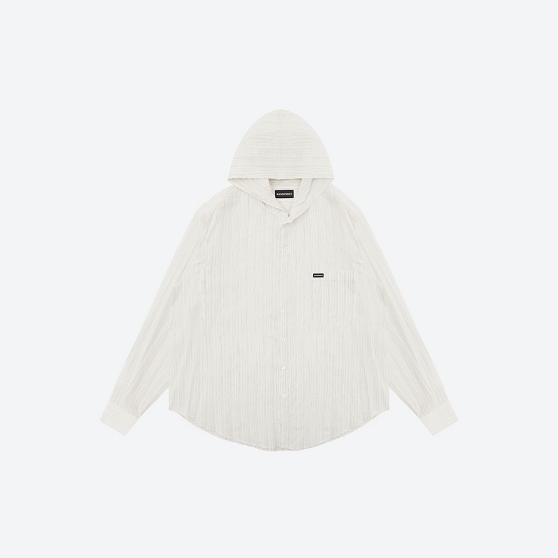 Striped Hooded Long-Sleeve Shirt